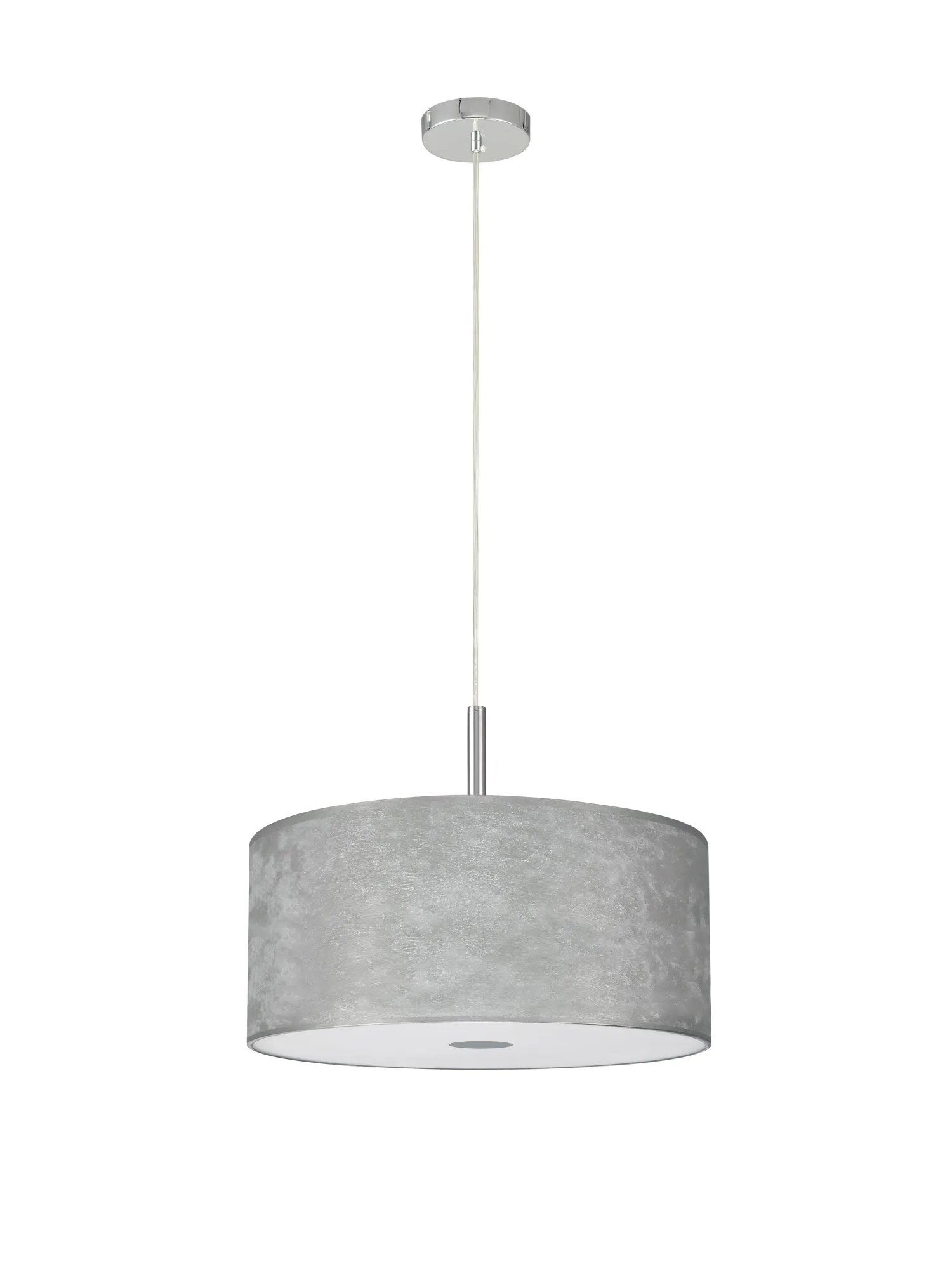 Baymont 40cm 3 Light Pendant Polished Chrome, Silver Leaf, Frosted Diffuser DK0796  Deco Baymont CH SL